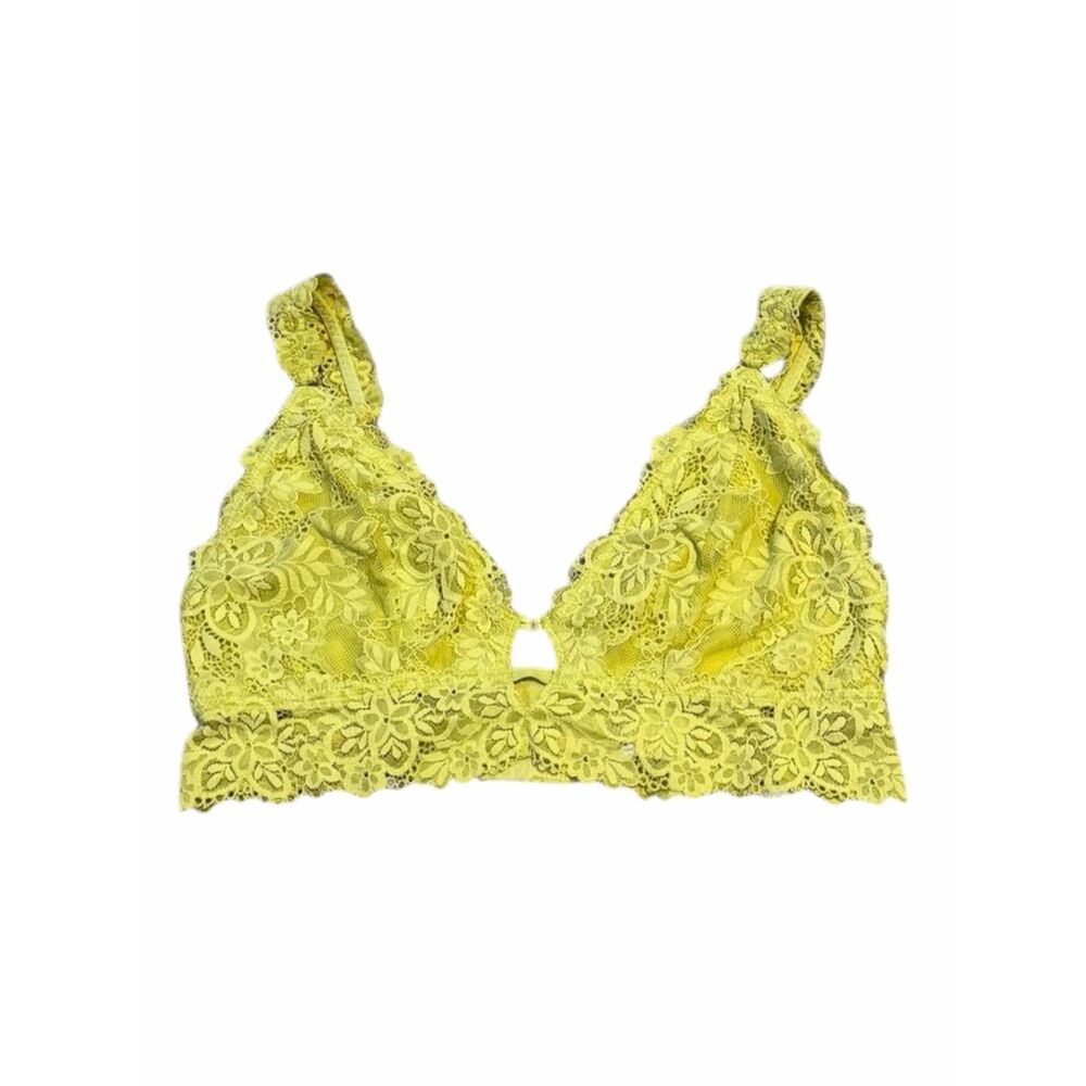 AERIE Women’s Yellow Lace Longline Bralette Size Medium